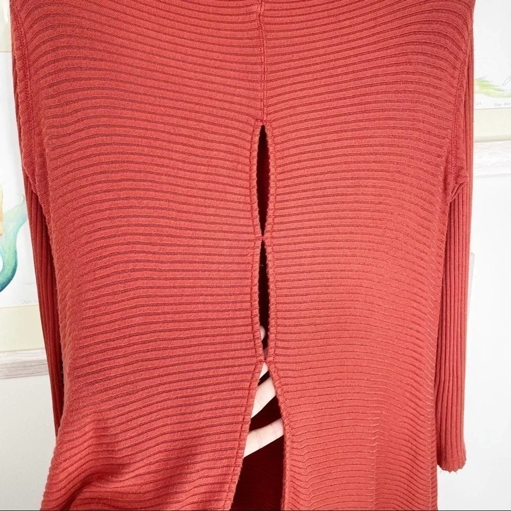 FREE People Lover Rib Split Back Cowl Neck Pullover Sweater Size XS